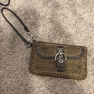 Brown coach wristlet
